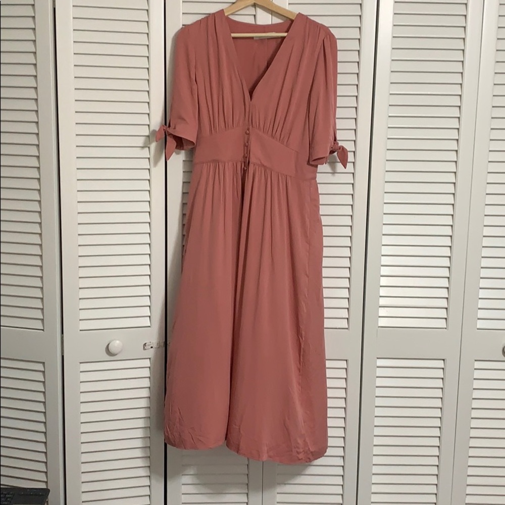JustFab Pink Midi Dress Size L